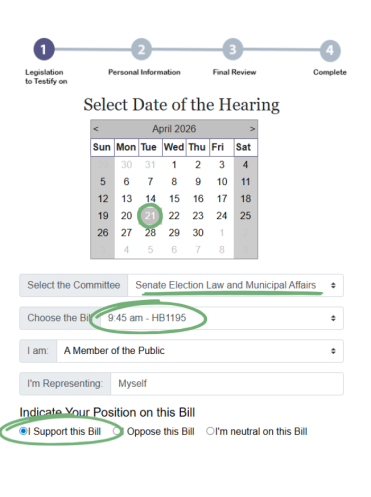 Sign in graphic for HB 1195 Senate Election Law