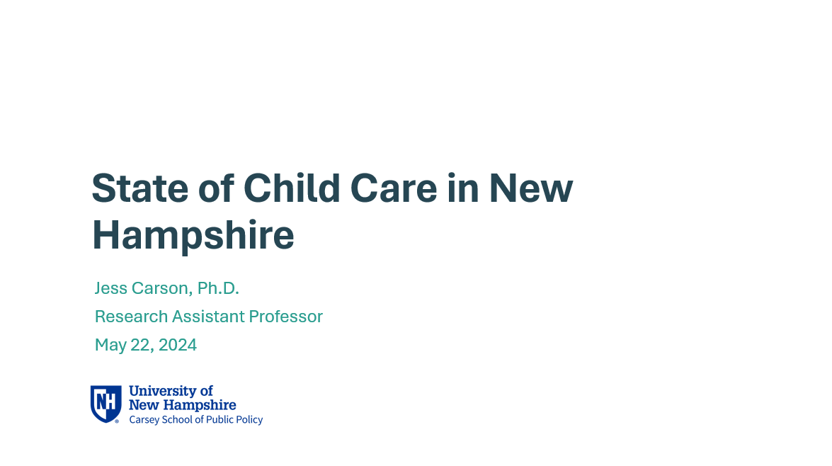 State of Child Care in New Hampshire