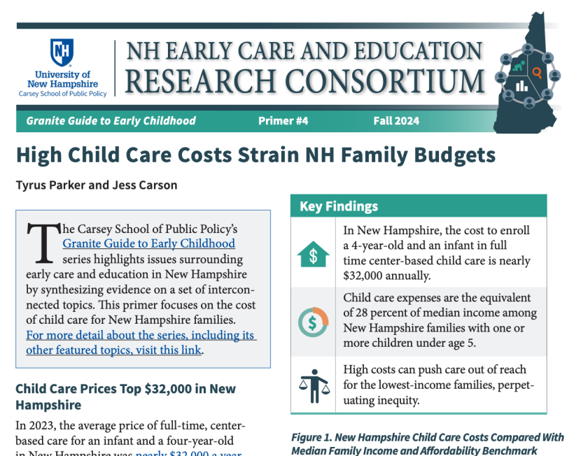 Thumbnail for Primer: High Child Care Costs Strain NH Family Budgets (UNH Carsey School of Public Policy)