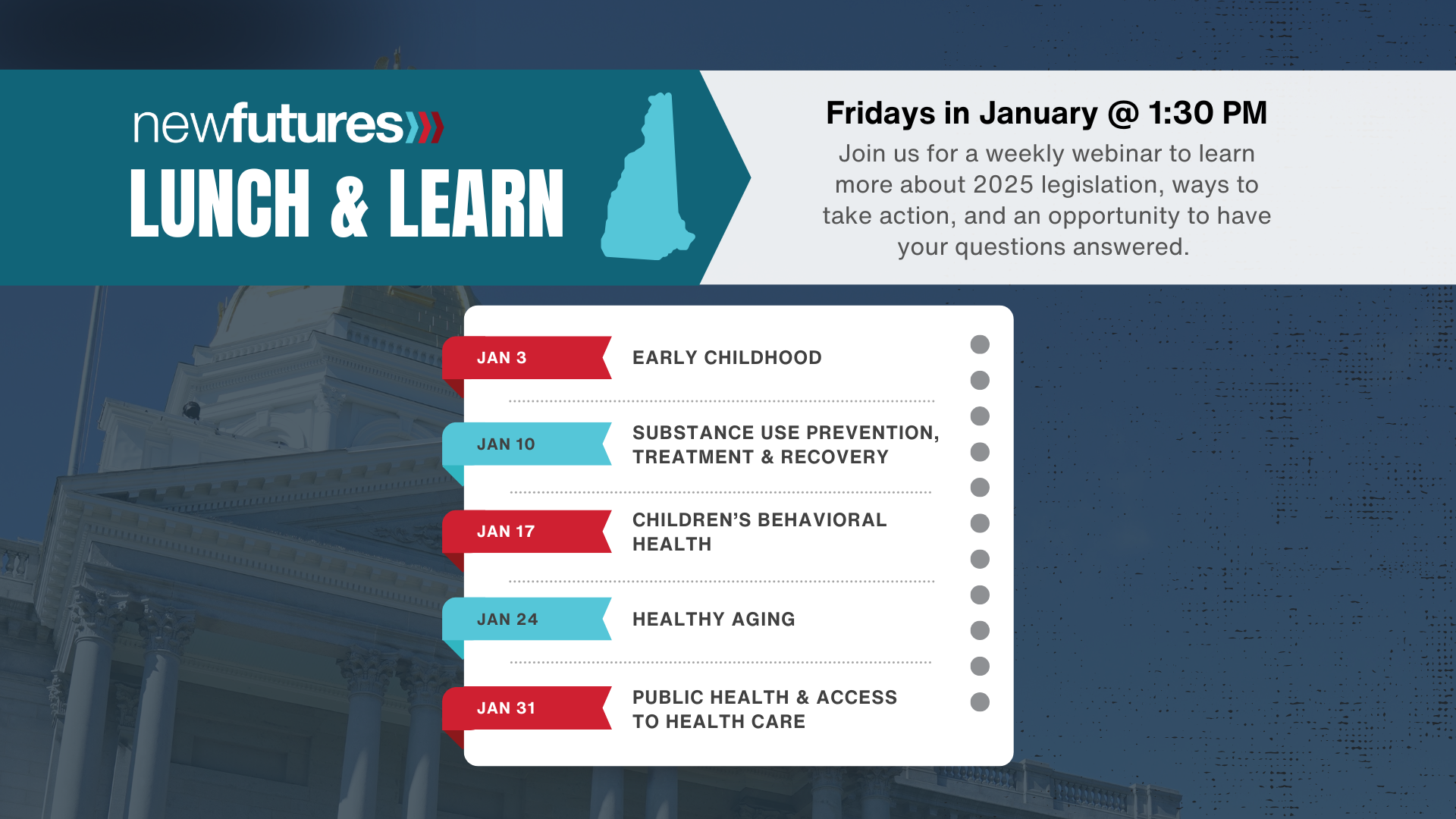 New Futures Announces Policy Lunch & Learn Series