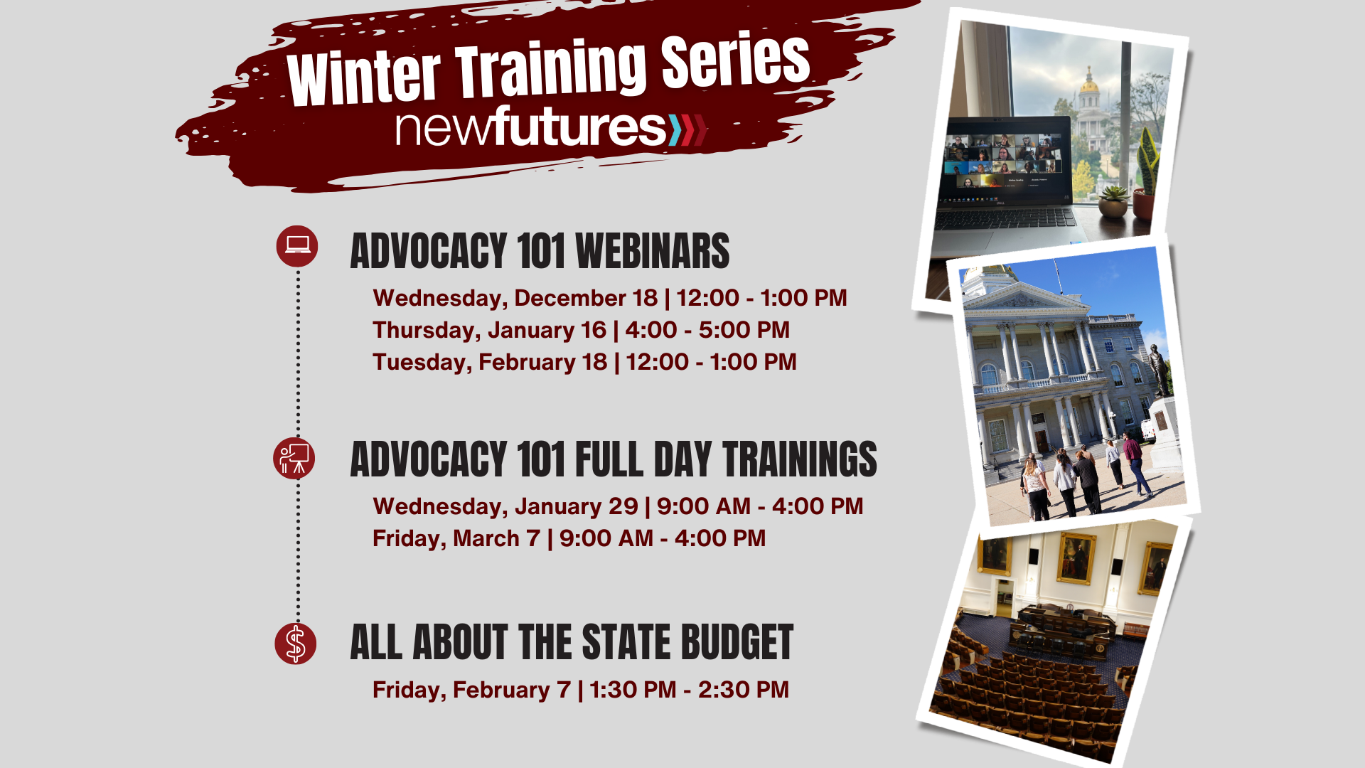 New Futures Announces Winter Advocacy Training Series