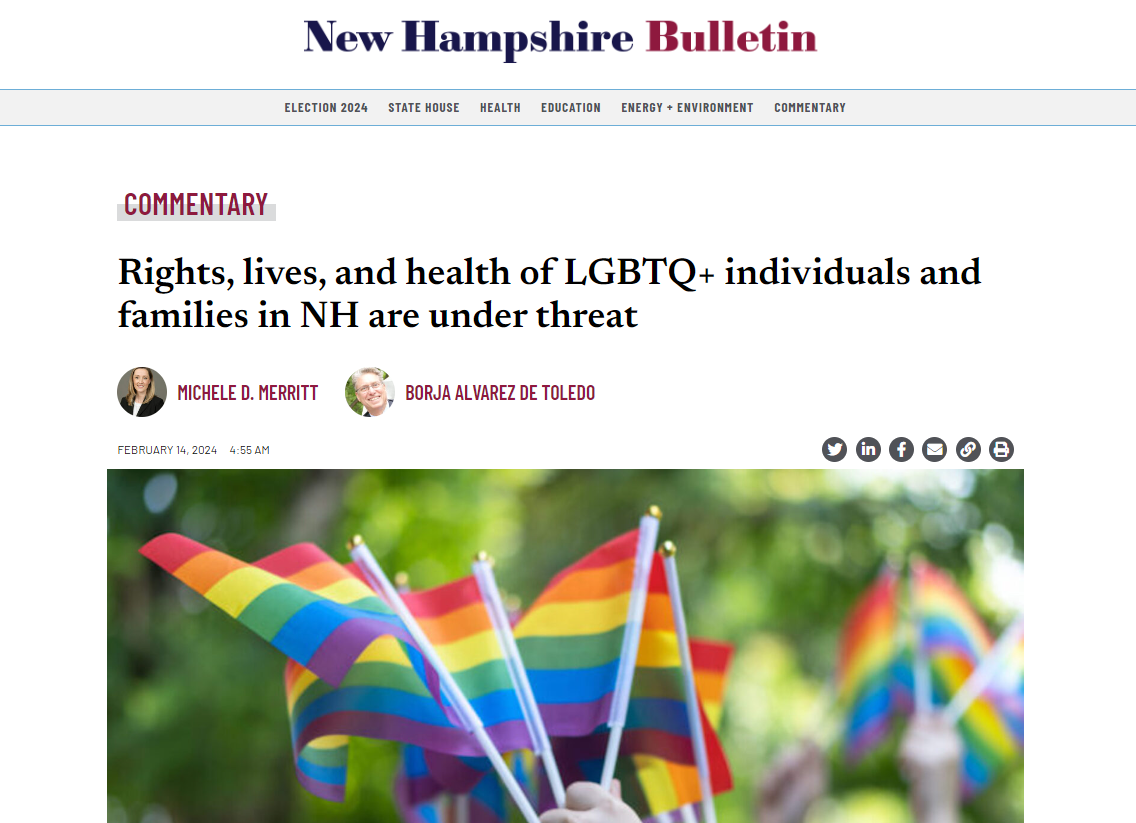 IN THE NEWS: Rights, lives, and health of LGBTQ+ individuals and families in NH are under threat